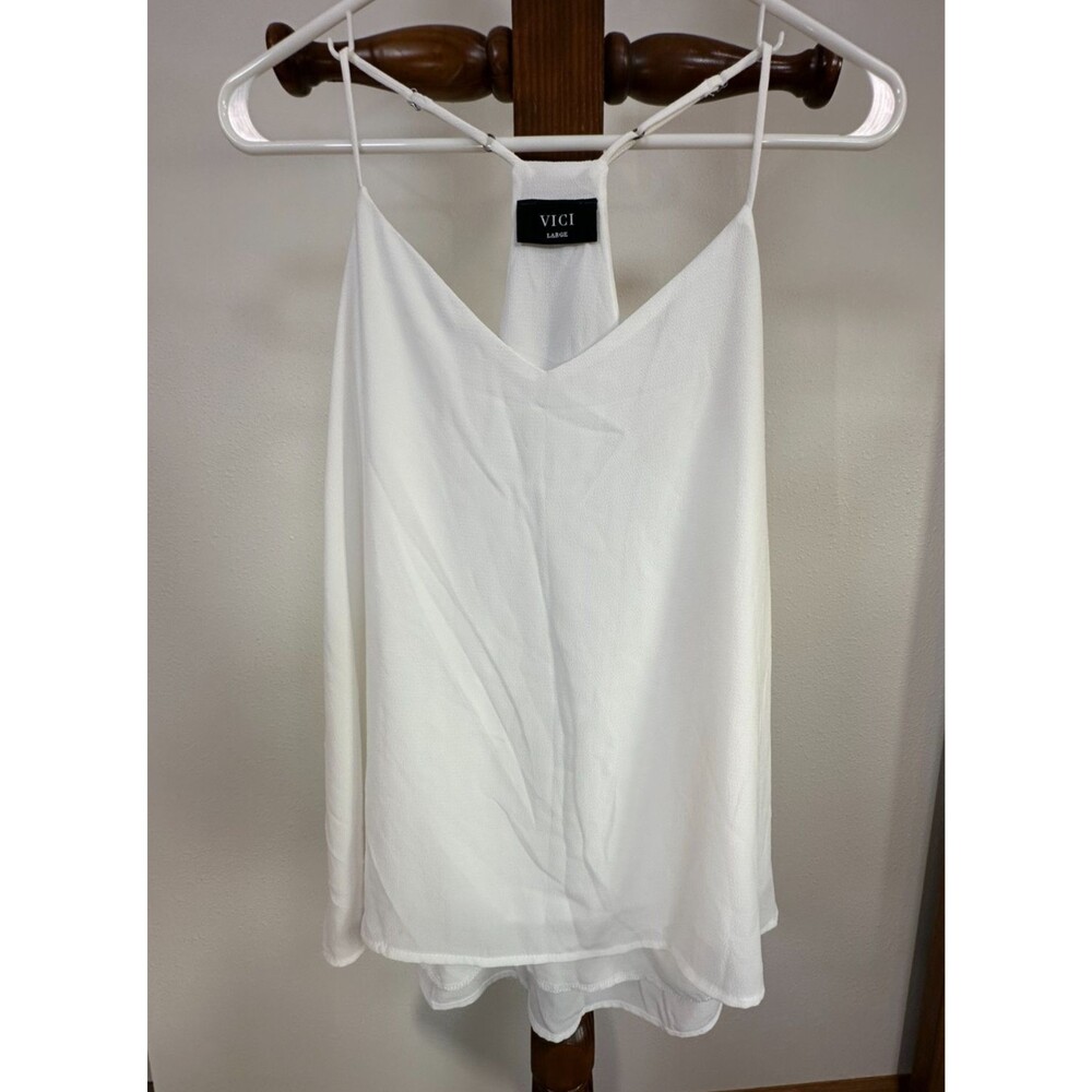 VICI White V-Neck Spaghetti Strap Cami